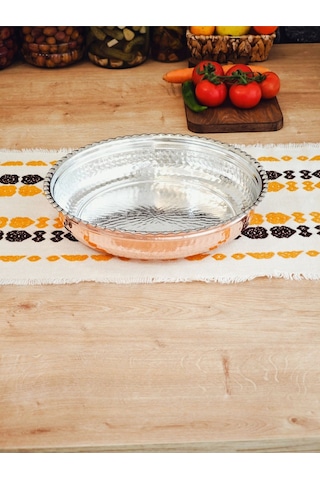 Modabakır Bakır Derin Servis Tabak Kase 24 Cm Model:ff4525ı Bakır
