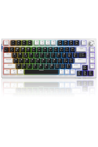 Magegee Sky81 83 Tuş Kablosuz Rgb Hot-swap Gasket Siyah-beyaz Gaming Klavye