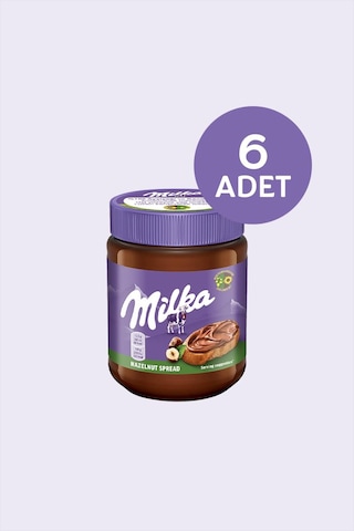 Milka Spread Hazelnut Sürülebilir Çikolata Kakaolu Fındık Ezmesi 350 Gr - 6 Adet