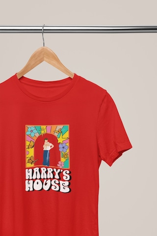 Noıssey Harry Styles - Harry's House Tasarımlı Standart Kalıp Unisex Kırmızı T-shirt
