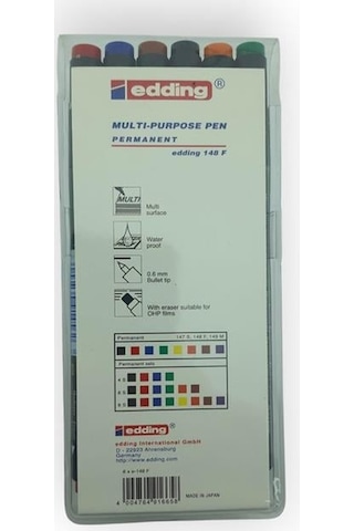 Edding Asetat Kalem Silgili 6'lı Poşet 6xe148f Diğer