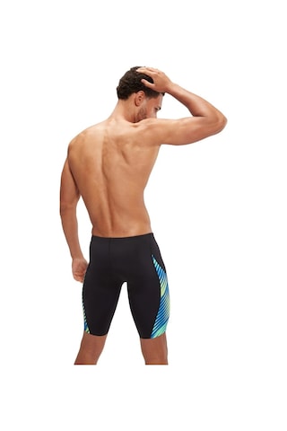 Speedo Allover Digital V-cut Jam-mer Erkek Yüzücü Mayosu Siyah-mavi Siyah