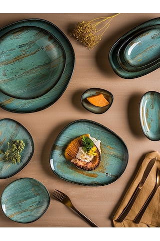 Madera Gourmet 12 Adet 23 Cm Porselen Düz Tabak