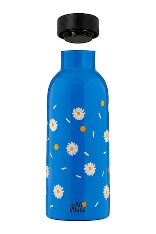 Mamawata Daisy Paslanmaz Çelik Termos Matara 470 Ml Sızdırmaz Yalıtımlı Suluk Koyu Mavi