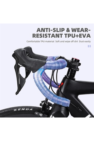 Fosenze Bisiklet El Tutucu Bandı Mor - Tpu+eva Materyal, Sıvı Emici, Kayma Önleyici, Şok Emici - 2 Adet Band + 1 Çift Tutucu Tıkanıklığı Mor