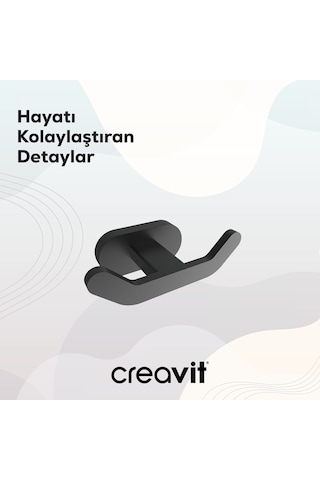 Creavit PL18806-S Planet İkili Askılık Mat Siyah