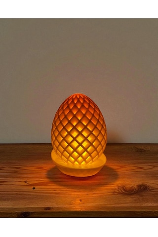 Ananas Desenli Dekoratif Gece Lambası El Yapımı Sarı Işık