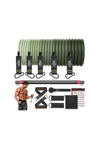 Direnç Bandı Seti Fitness Bantları Fitness Kapı Ankraj Kolları Çok Renkli