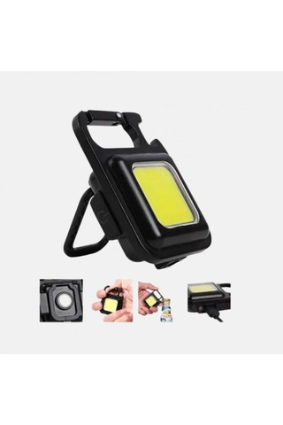 Cob Led Şarjlı Mini Anahtarlık Fener 1000 Lümen, 4 Işık Modlu, Manyetik Ve Type-c
