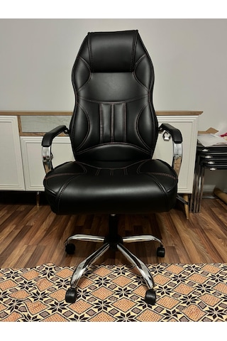 Premium Ortopedik Bel Destekli Makam Koltuğu, Ofis Koltuğu, Çalışma Koltuğu, Yönetici Koltuğu Siyah