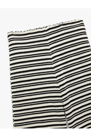 Koton Regular Fit Standart Bel Uzun Kroşe Pantolon Siyah Çizgili 5sak40066ek Siyah Çizgili Siyah
