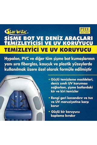 Starbrite - Ptef Katkılı Şişme Bot Temizleyici Ve Koruyucu 950 Ml : Hypalon Ve Pvc Botlarınız İçin Güneş Zırhı Ve Kusursuz Temizlik