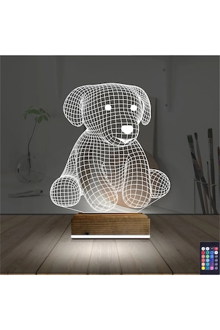 Luvivia Köpek Çocuk Odası 3d Lamba - Masa Gece Lambası V2 Şeffaf