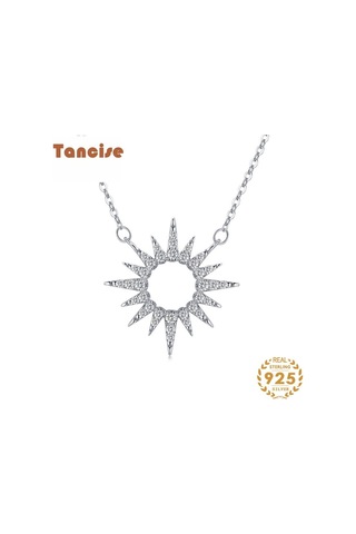 Tancise S925 Ayar Gümüş Işık Lüks Delikli Ay Kolye Kolye Kadın Moda Çok Yönlü Kolye