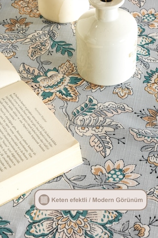 Elart Poem Masa Örtüsü Digital Baskılı 160x220 Cm Mavi Mavi
