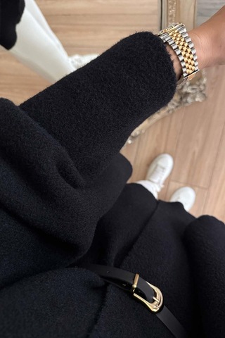 Kemerli Sakallı Panço - Siyah Siyah