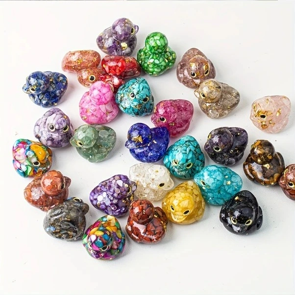 Trendooze Sevimli Ördek Yavrusu Aksesuarı, Aquamarine Kristal Dekor, İyileştirici Doğal Kristal