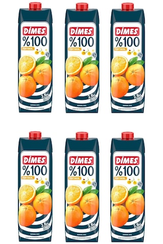 Dimes %100 Portakal Meyve Suyu 1 Lt X 6 Adet