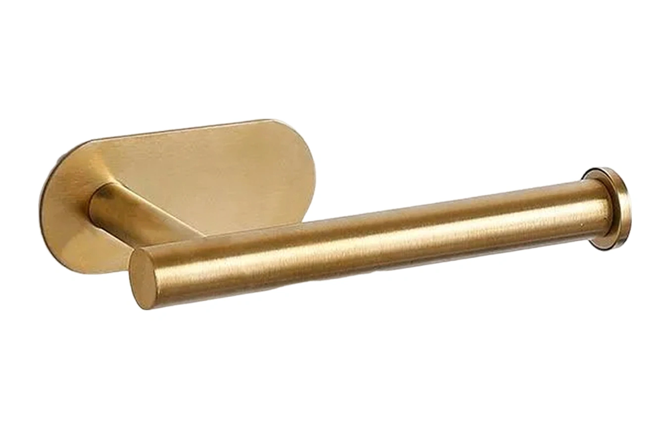 Yuntech01 304 Paslanmaz Çelik Banyo Kağıdı Tutucu, Yapıştırıcı Montaj, Paslanmaz, 2.5 Kg Yük Kapasitesi, Dönme Engeli, Modern Tasarım Altın