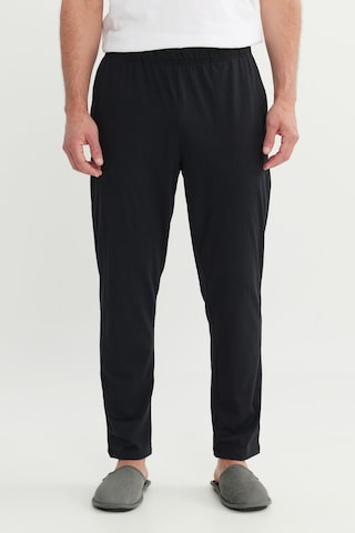 AC&Co / Altınyıldız Classics Erkek Sıyah Pamuklu Standart Fit Normal Kesim Beli Lastikli Cepli Pijama Altı Sıyah Siyah