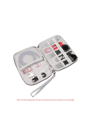 Maiyame Gri Nilon Su Geçirmez Elektronik Aksesuar Organizer Çantası - Kordon, Kulaklık, Saat, Sd Kart İçin Taşınabilir Depolama Çantası