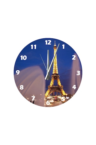 Ti-play Bir Paris Gecesi 30x30cm Akrilik Dekoratif Modern Duvar Saati ÇOk Renkli