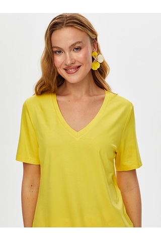 V Yaka Kısa Kol T-shirt S25tsh001 Bs25tsh00160 Sarı