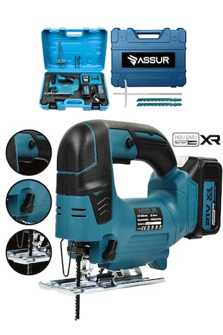 Assur ASR856 21V Çift Akü Dekupaj Testere Mavi