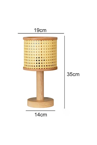 Natura Hazeran Masif Ahşap Abajur Ahşap