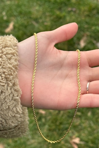 Çgk Çiğdem Gürel Kuyumculuk 14 Ayar 3mm Halat Altın Kolye Gold