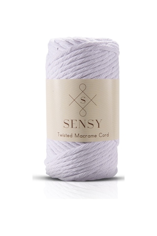 Sensy Premium Taranan Makrome Ipi Tek Büküm Makrame Taranabilir Hobi Ipi 2li Set 500 Gr. Beyaz