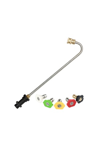 Dianziye Stainless Steel 4000 Psı Basınçlı Yıkama Makinesi Uzantı Çubuğu - 5 Renkli Uç Burun Seti