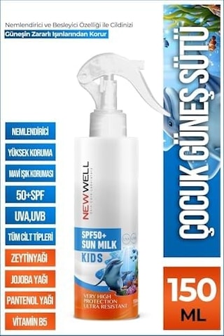 New Well Çocuk Güneş Sütü Yüksek Koruma Spf50+ Jojoba Oil 150 Ml, Tycyzh4k5n171619943421284