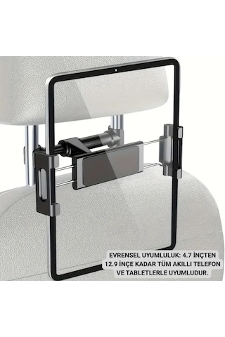 Polham 4.7 İnch Ve 12.9 İnch Uyumlu Araç Arka Koltuk İçin Telefon Ve Tablet Tutucu, 360 Derece Dönebilen Tablet Tutucu
