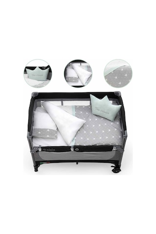 Elelelife Letto 6 Parça Park Yatak Bebek Uyku Seti Mint