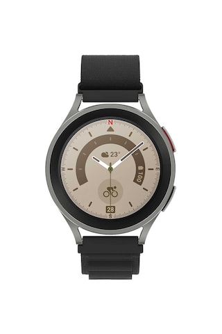 Galaxy Watch 42mm Uyumlu Krd-74 20mm Hasır Zore Kordon-siyah