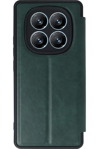 Newface Xiaomi Redmi Note 14 Pro 5g Kılıf Flip Cover - Koyu Yeşil Resimdeki