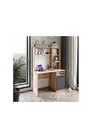 Afilli İzmir Çalışma Masası Flora Antrasit Tamamı Mdf Flora Antrasit