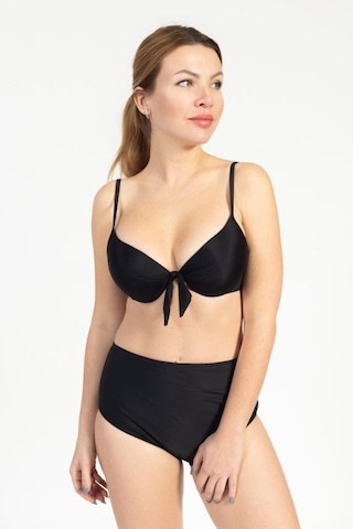 Pemilo Kadın 718 Yüksel Bel Kaplı Bikini Takımı Siyah-siyah 37143 - 1