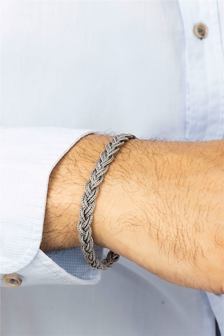 Örgü Model Gümüş Erkek Bileklik