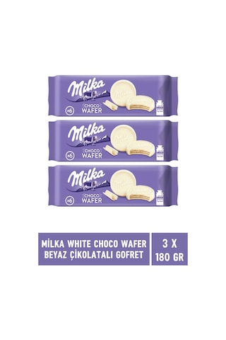 Milka Choco Wafer Beyaz Çikolatalı Bisküvi 3 x 180 G