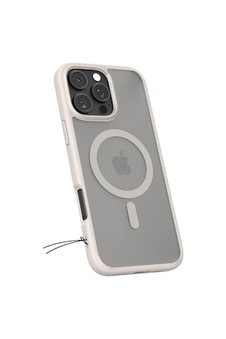Spigen İphone 16 Pro İle Uyumlu Kılıf Ultra Hybrid Magfit Magsafe Özellikli Frost Natural Titanium