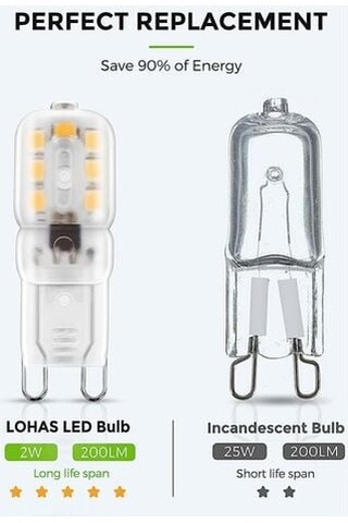 G9 Led Ampul, 2w G9 Sıcak Beyaz 3000k, Led Ampul, 25w Eşdeğer Halojen Ampul, 230v Ac 200lm, 360 Geniş Işınlar, G9 Taban 10'lu Paket Ruıoıu