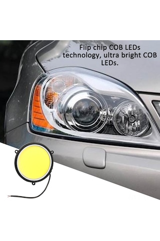 Shineyee 12v 90mm Esnek Dairesel Araç Gündüz Çalışma Lambası Beyaz Led, Ip67 Su Geçirmez, Cob Teknoloji, 2 Adet Drl