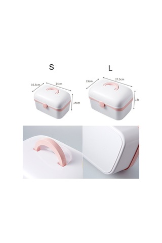 Sones Çok İşlevli Toz Geçirmez Mücevher Kozmetik Plastik Kutu Ev Taşınabilir İlaç Kutusu Kılıfı, Boyut:u 27.5x19x18cm Beyaz