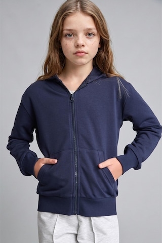 Defacto Basıc Düz Kapüşonlu Kalın Sweatshirt Kumaşı Hırka Kız Çocuk C8110a826aunv241 Lacivert-nv241