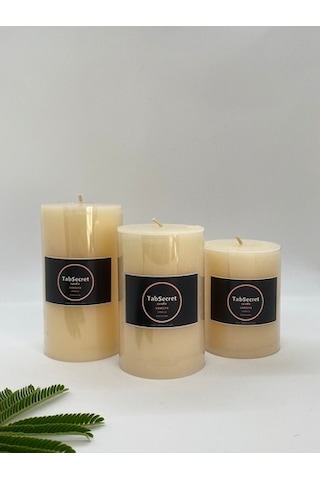 Tabsecret Candle Vanilya Aromalı 3'Lü Mum Seti Krem Tabsecret Candle Vanilya Aromalı 3'Lü Mum Seti Krem