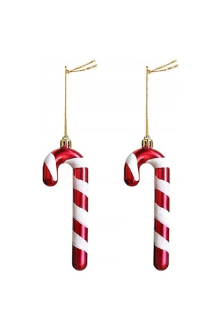 Yılbaşı Ağacı Süsü Baston Şeker 12 Cm 2'li Baston