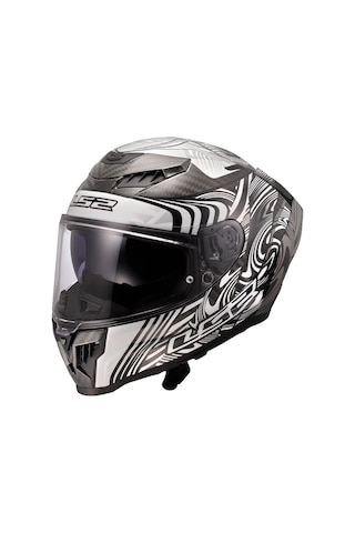 Ls2 Dragon Karbon Enthum Kask Gri - Siyah