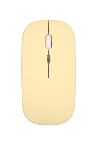 Yaozixa Küçük Taşınabilir 2.4g+bt3.0 İkili Modlu Sessiz Ofis Fare, 3 Seviye Dpı Ayarlı, 500mah Şarj Edilebilir Pil, Sarı